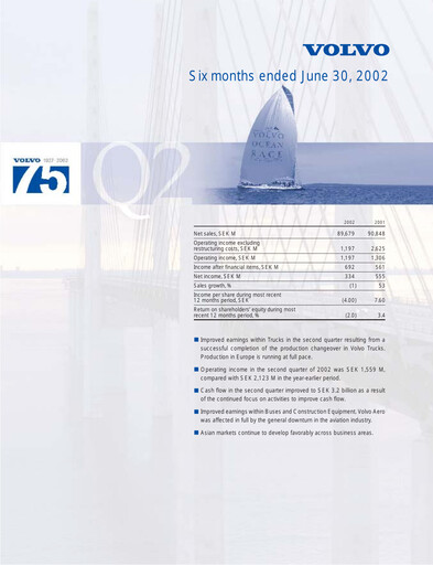 Thumbnail Volvo Group Financial Statement 2002-h1