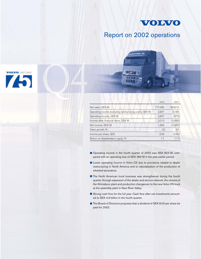 Thumbnail Volvo Group Financial Statement 2002