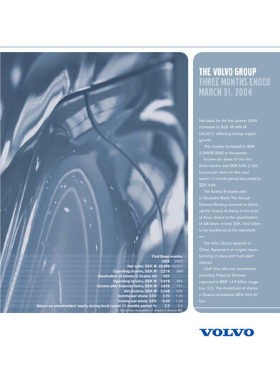 Thumbnail Volvo Group Financial Statement 2004-q1