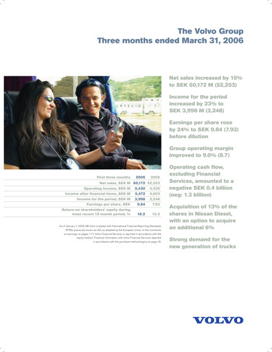 Thumbnail Volvo Group Financial Statement 2006-q1
