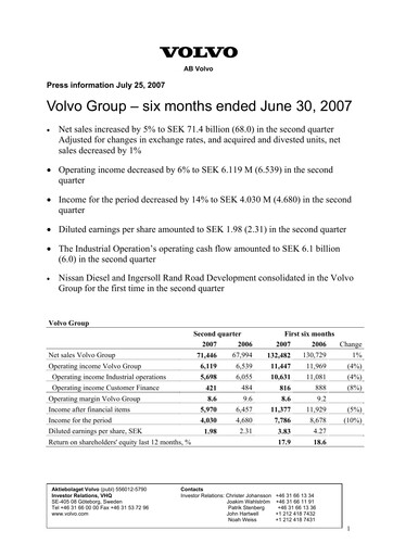 Thumbnail Volvo Group Financial Statement 2007-h1