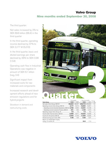 Thumbnail Volvo Group Financial Statement 2008-9m