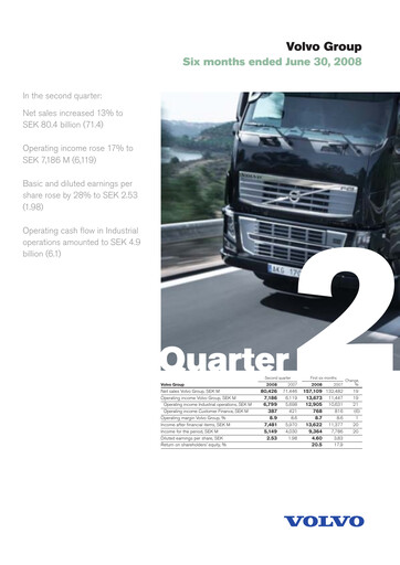 Thumbnail Volvo Group Financial Statement 2008-h1