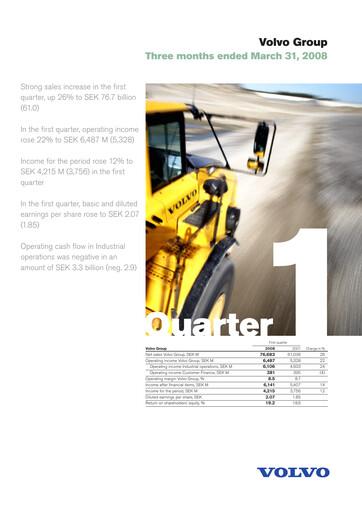 Thumbnail Volvo Group Financial Statement 2008-q1