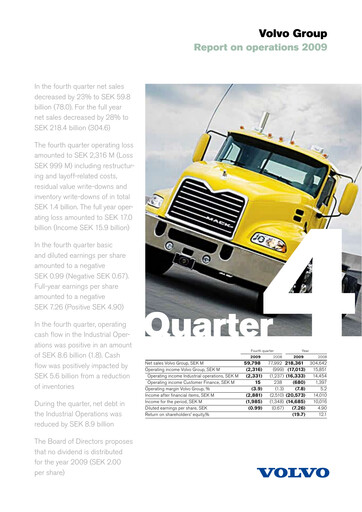 Thumbnail Volvo Group Financial Statement 2009