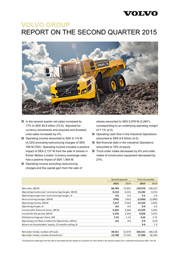 Thumbnail Volvo Group Financial Statement 2015-h1