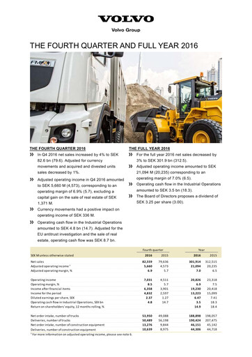 Thumbnail Volvo Group Financial Statement 2016