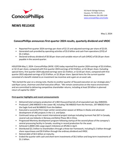 Thumbnail ConocoPhillips Quarterly Report 2024-q1