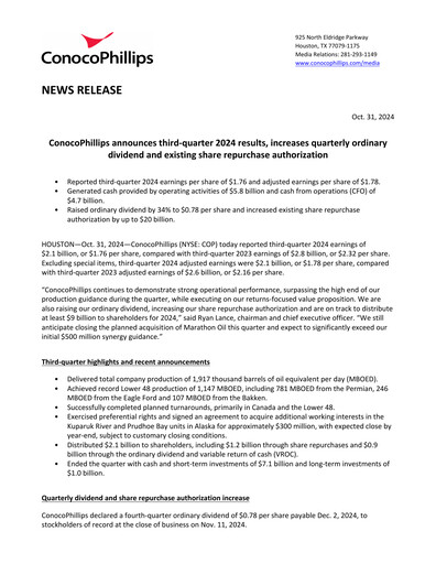 Thumbnail ConocoPhillips Quarterly Report 2024-q3