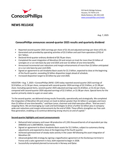 Thumbnail ConocoPhillips Quarterly Report 2025-q2