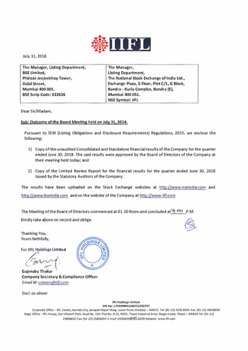Thumbnail IIFL Finance Quarterly Report 2018-q1