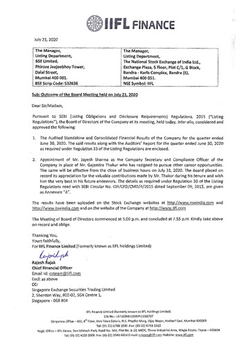 Thumbnail IIFL Finance Quarterly Report 2020-q1