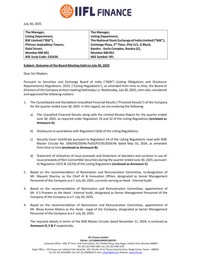 Thumbnail IIFL Finance Quarterly Report 2025-q1