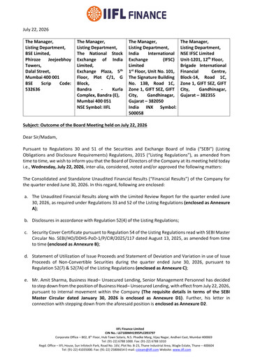 Miniature IIFL Finance Rapport trimestriel 2026-q1