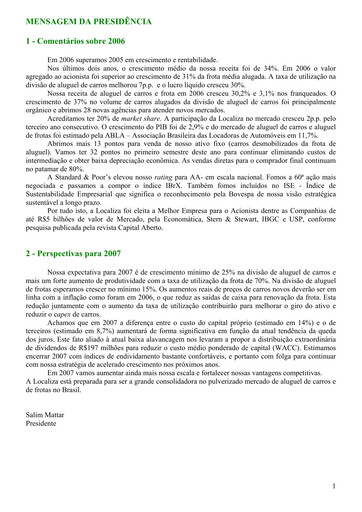 Thumbnail Localiza
 Financial Statement 2006