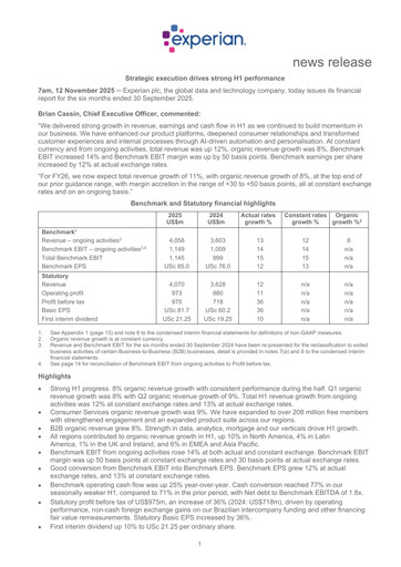 Vorschaubild Experian Halbjahresbericht fy2026-h1