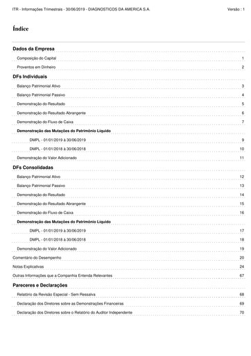 Thumbnail Diagnosticos da America (DASA) Quarterly Report 2019-q2