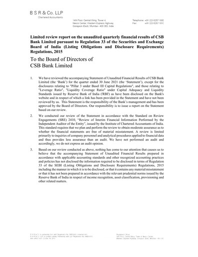 Thumbnail CSB Bank
 Quarterly Report 2021-q1