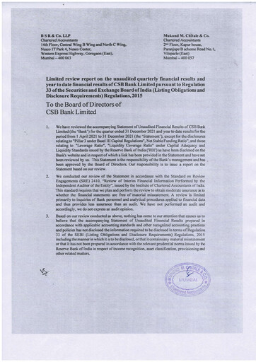 Thumbnail CSB Bank
 Quarterly Report 2021-q3