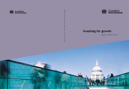 Thumbnail London Stock Exchange Annual Report 2003