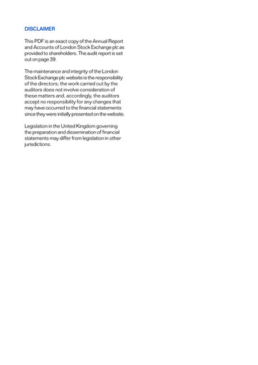 Thumbnail London Stock Exchange Annual Report 2006