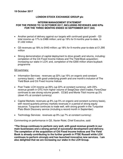 Thumbnail London Stock Exchange Quarterly Report 2017-q3