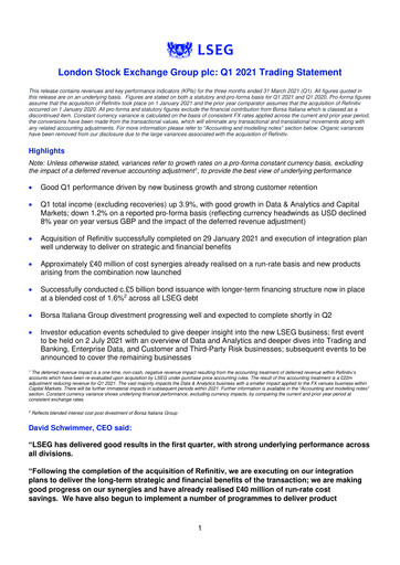 Thumbnail London Stock Exchange Quarterly Report 2021-q1