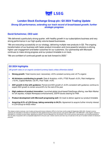 Thumbnail London Stock Exchange Quarterly Report 2024-q3