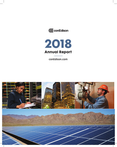 Thumbnail Consolidated Edison Annual Report 2018