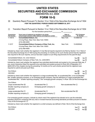 Thumbnail Consolidated Edison Quarterly Report 2017-q3