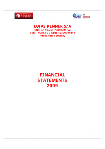 Thumbnail Lojas Renner Financial Statement 2009