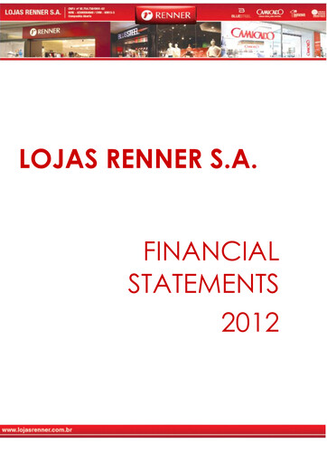Thumbnail Lojas Renner Financial Statement 2012