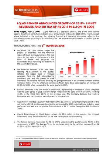 Thumbnail Lojas Renner Quarterly Report 2006-q1