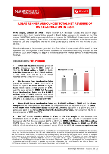 Thumbnail Lojas Renner Quarterly Report 2008-q3