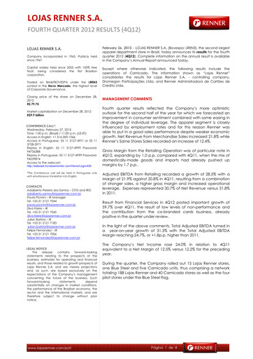 Thumbnail Lojas Renner Quarterly Report 2012-q4