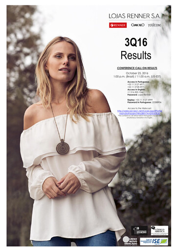 Thumbnail Lojas Renner Quarterly Report 2016-q3