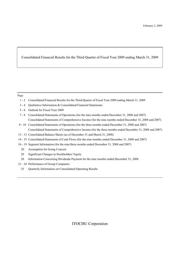 Thumbnail Itōchū Shōji Financial Statement 2008-9m