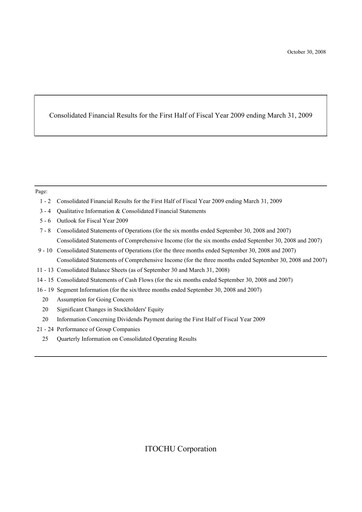 Thumbnail Itōchū Shōji Financial Statement 2008-h1