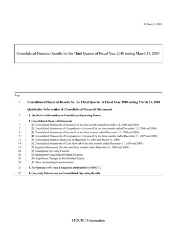 Thumbnail Itōchū Shōji Financial Statement 2009-9m