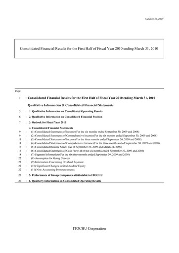 Thumbnail Itōchū Shōji Financial Statement 2009-h1