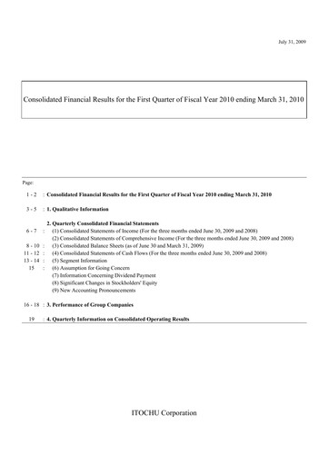 Thumbnail Itōchū Shōji Financial Statement 2009-q1