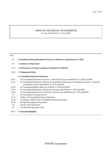 Thumbnail Itōchū Shōji Financial Statement 2009