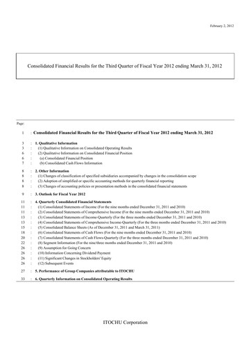 Thumbnail Itōchū Shōji Financial Statement 2011-9m