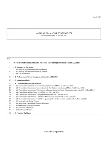 Thumbnail Itōchū Shōji Financial Statement 2011