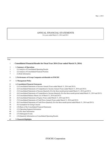 Thumbnail Itōchū Shōji Financial Statement 2013