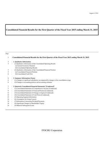 Thumbnail Itōchū Shōji Financial Statement 2014-q1