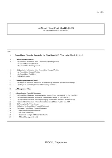 Thumbnail Itōchū Shōji Financial Statement 2014