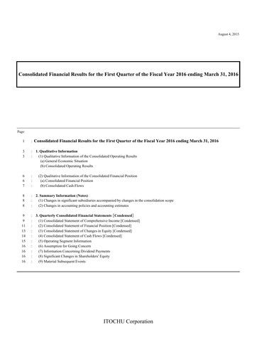 Thumbnail Itōchū Shōji Financial Statement 2015-q1