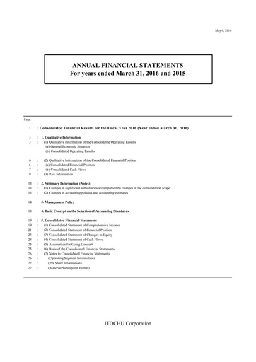 Thumbnail Itōchū Shōji Financial Statement 2015