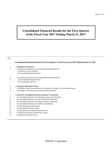 Thumbnail Itōchū Shōji Financial Statement 2016-q1